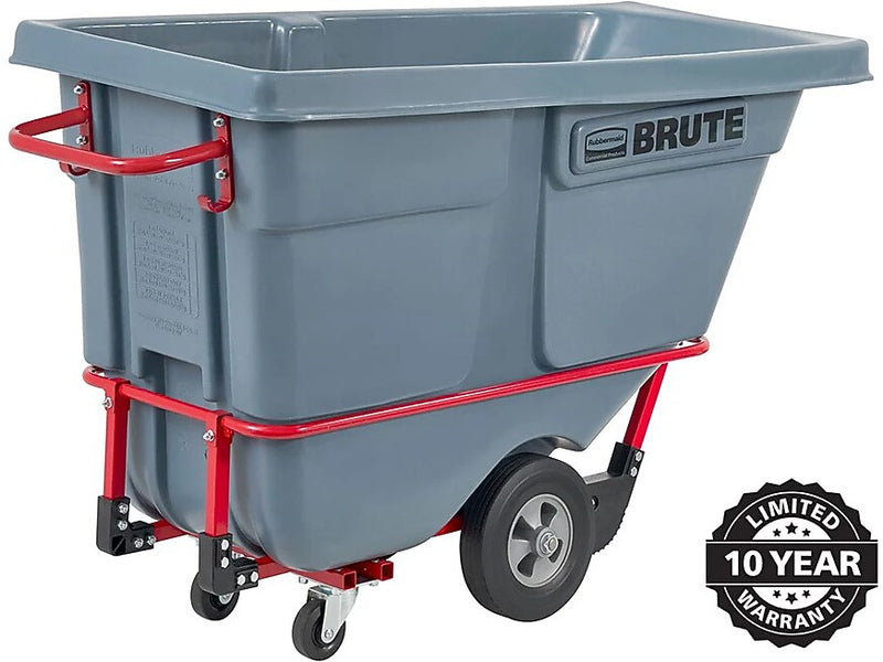 Rubbermaid Brute Standard-Duty Tilt Truck, 0.5 Cu. Yd., Gray (2192466)