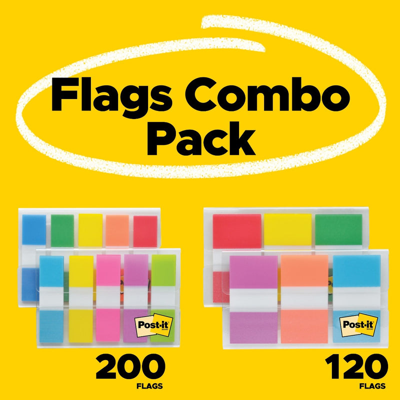 Post-it Flags Combo Pack, Assorted Colors, 320 Flags/Pack (683-XL1)