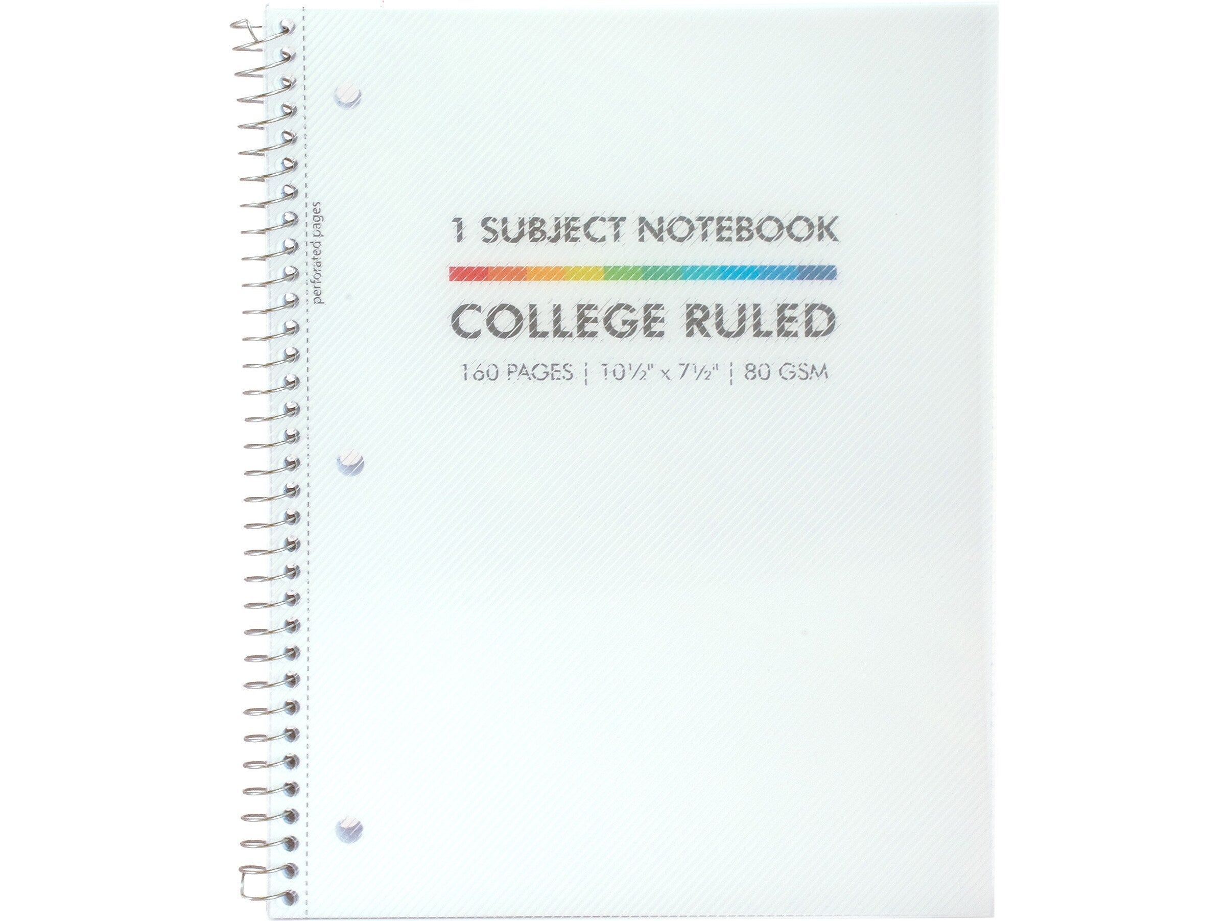 Pukka Pad Basics Subject Notebook, 7.5" x 10.5", College-Ruled, 80 Sheets, White, 3/Pack (9759-BAS)