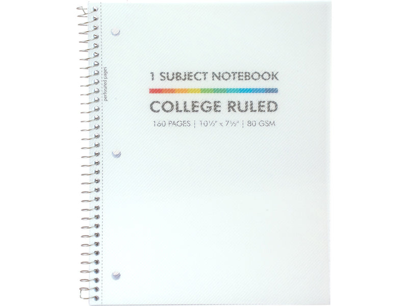 Pukka Pad Basics Subject Notebook, 7.5" x 10.5", College-Ruled, 80 Sheets, White, 3/Pack (9759-BAS)