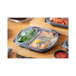 Pactiv Evergreen ClearView MealMaster Lid with Fog Gard Coating, Large 2-Compartment Dome Lid, Clear, Plastic, 252/Carton