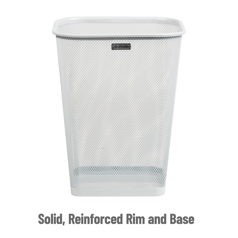 Mind Reader Metal Trash Can Without Lid, 5 Gallon, White, 2/Pack (2SQUAGA-WHT)