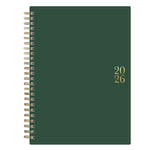 2026 Blue Sky Bespoke Letterpress 5.875" x 8.625" Calendar Year Weekly & Monthly Planner, Deep Forest Green
