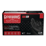 GloveWorks by AMMEX Heavy-Duty Industrial Nitrile Gloves, Powder-Free, 6 mil, XX-Large, Black, 100 Gloves/Box, 10 Boxes/Carton