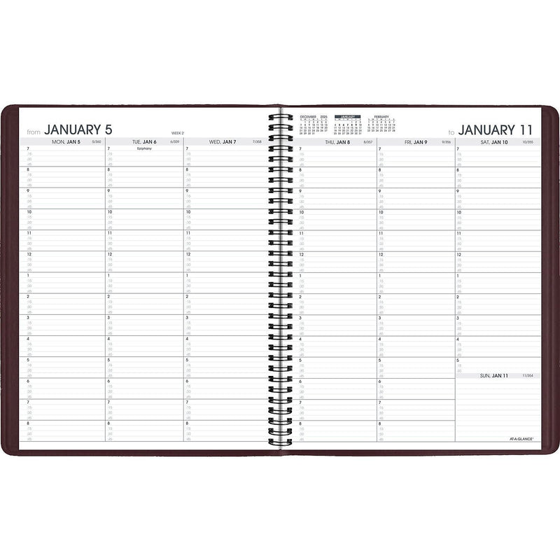 2026 AT-A-GLANCE 8.25" x 11" Weekly Appointment Book Planner, Faux Leather Cover, Wine Stone (70-950-50-26)