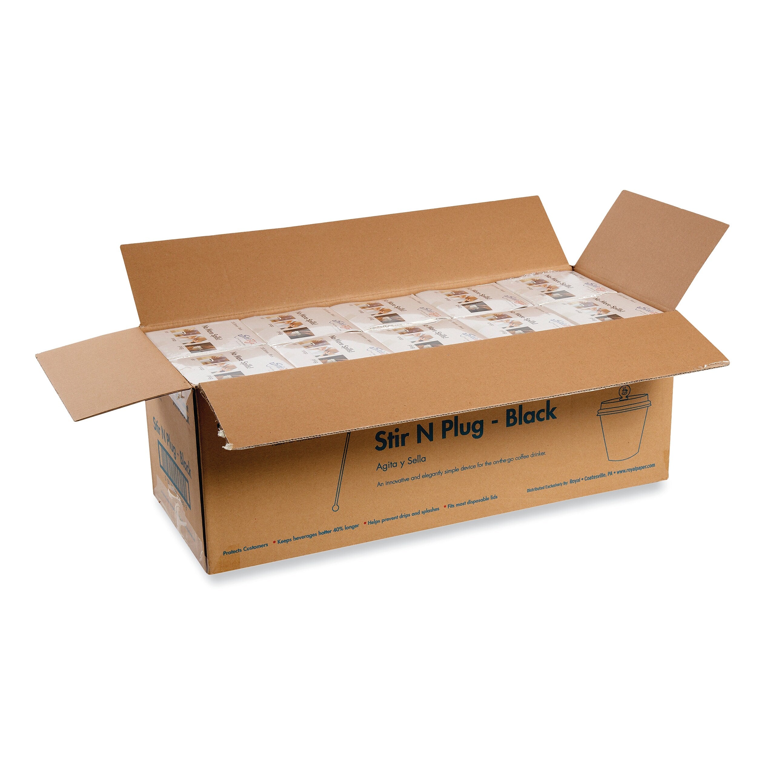 AmerCareRoyal Beverage Plugs, Black, 200/Box, 10 Boxes/Carton