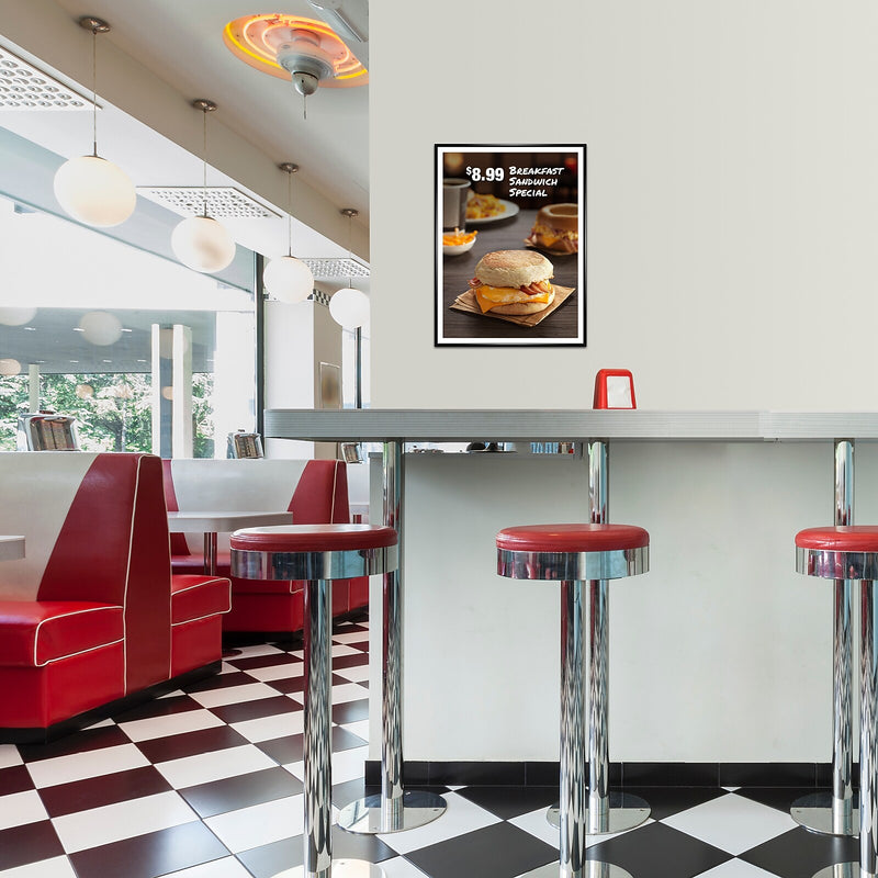 Excello Global Products 18" x 24" Plastic Poster Frame, Black  (SPLS-PPFRM-1824)