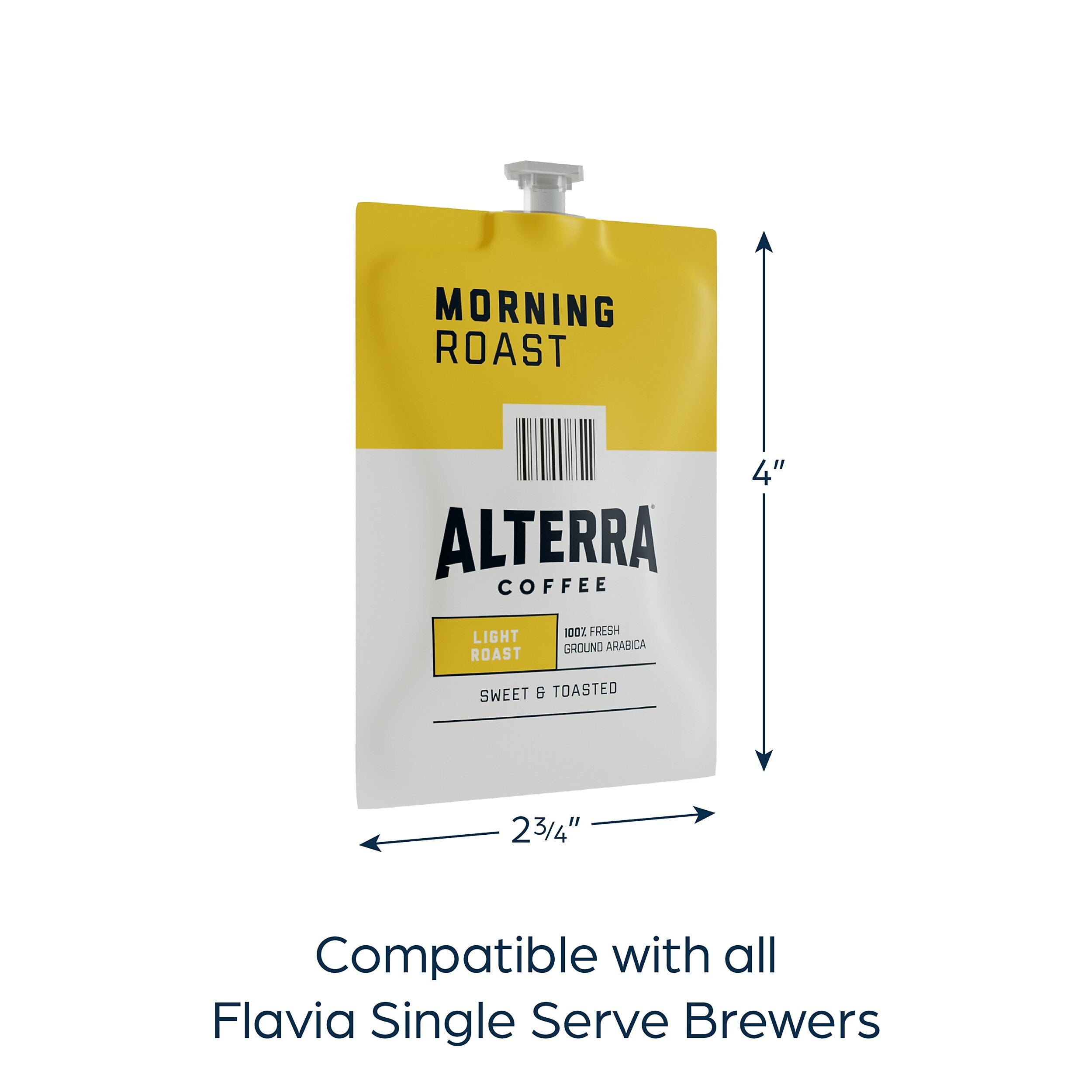 Alterra Morning Roast Coffee Flavia Freshpacks, Light Roast, 100/Carton (MDRA182)