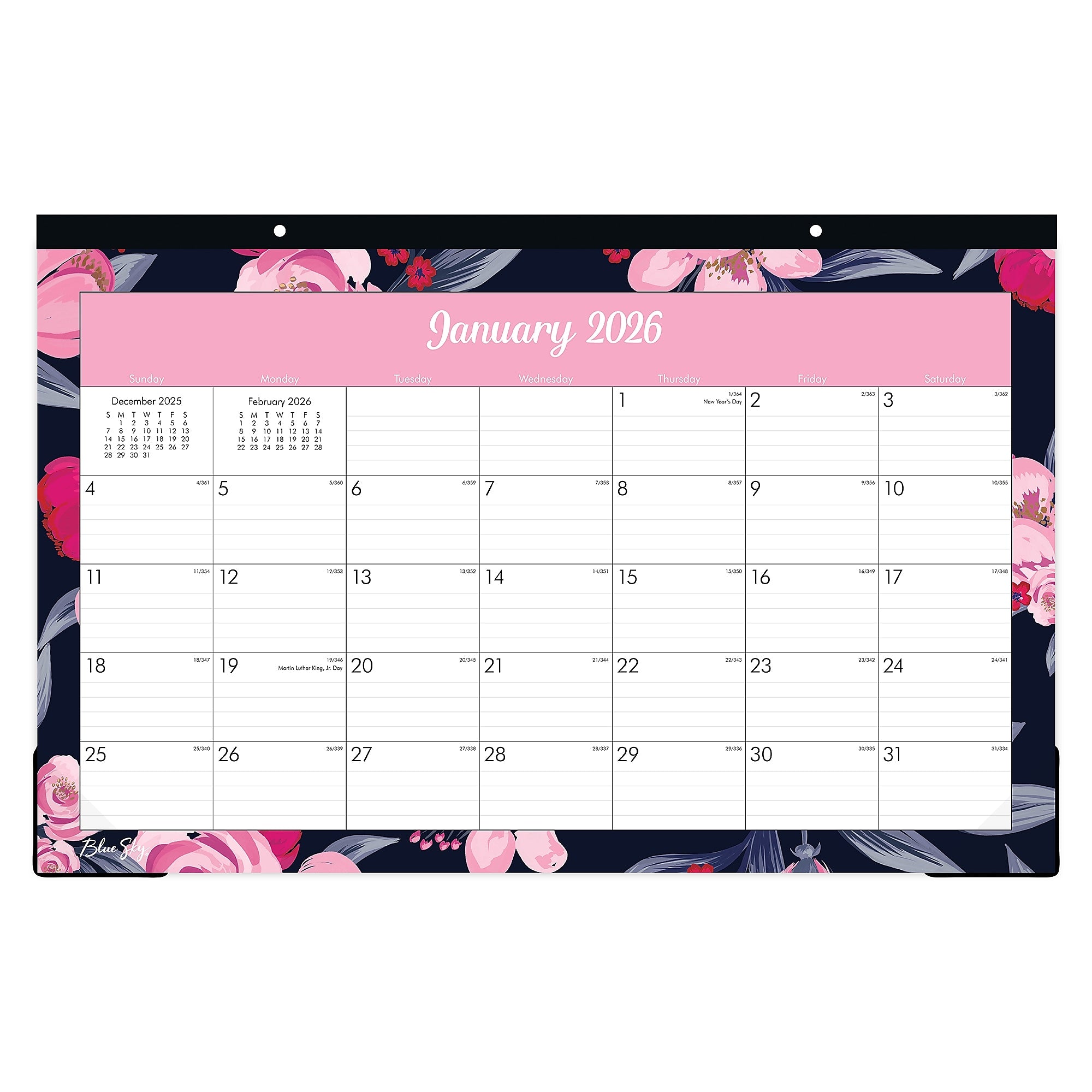 2026 Blue Sky Mimi Pink 17" x 11" Monthly Desk Calendar (148626-26)