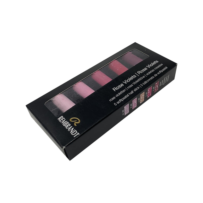 Rembrandt Soft Pastels Micro Sets, Rose Violets, 5/Set, 3 Sets/Bundle (RBX31820505-3)