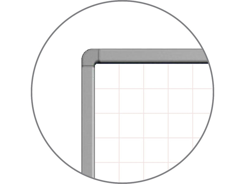 Luxor Dry-Erase Mobile Combination Ghost Grid/Whiteboard, Aluminum Frame, 40" x 72" (MB7240LB)