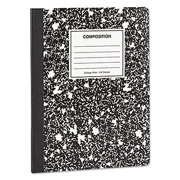Bazic Composition Notebooks, 7.5" x 9.75", College Ruled, 100 Sheets, Black (SSS11445CM)