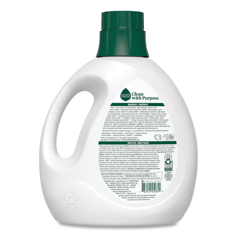 Seventh Generation Natural Liquid Laundry Detergent, Fresh Lavender Scent, 135 oz Bottle