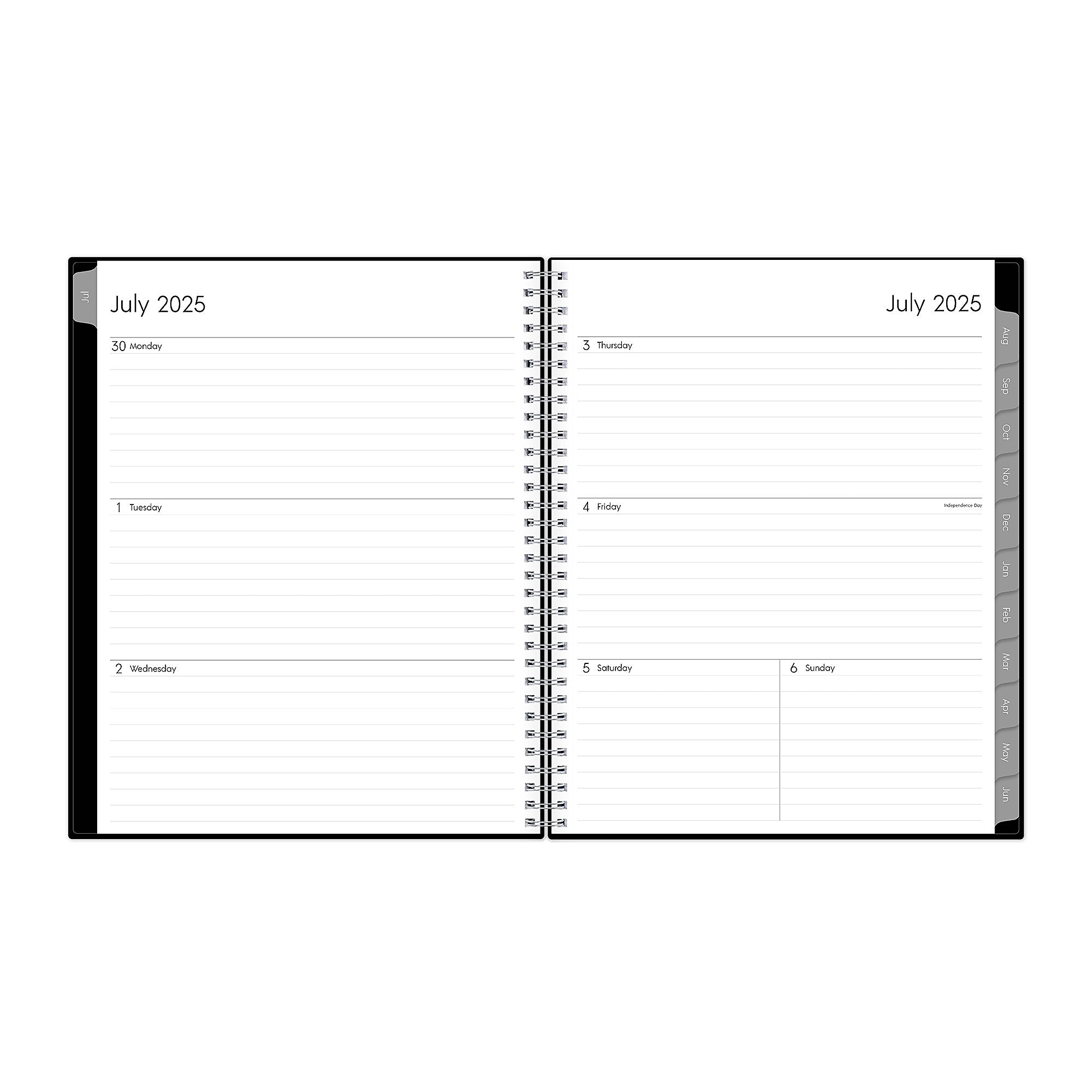2025-2026 Blue Sky Enterprise 8.5" x 11" Academic Year Weekly & Monthly Planner, Plastic Cover, Black (130609-A26)