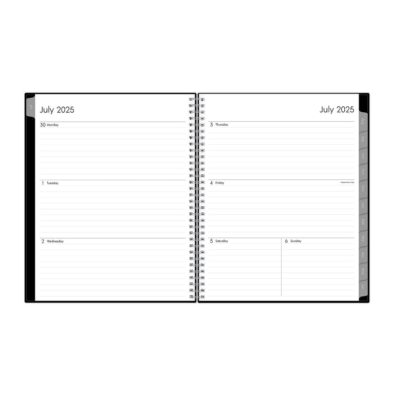 2025-2026 Blue Sky Enterprise 8.5" x 11" Academic Year Weekly & Monthly Planner, Plastic Cover, Black (130609-A26)
