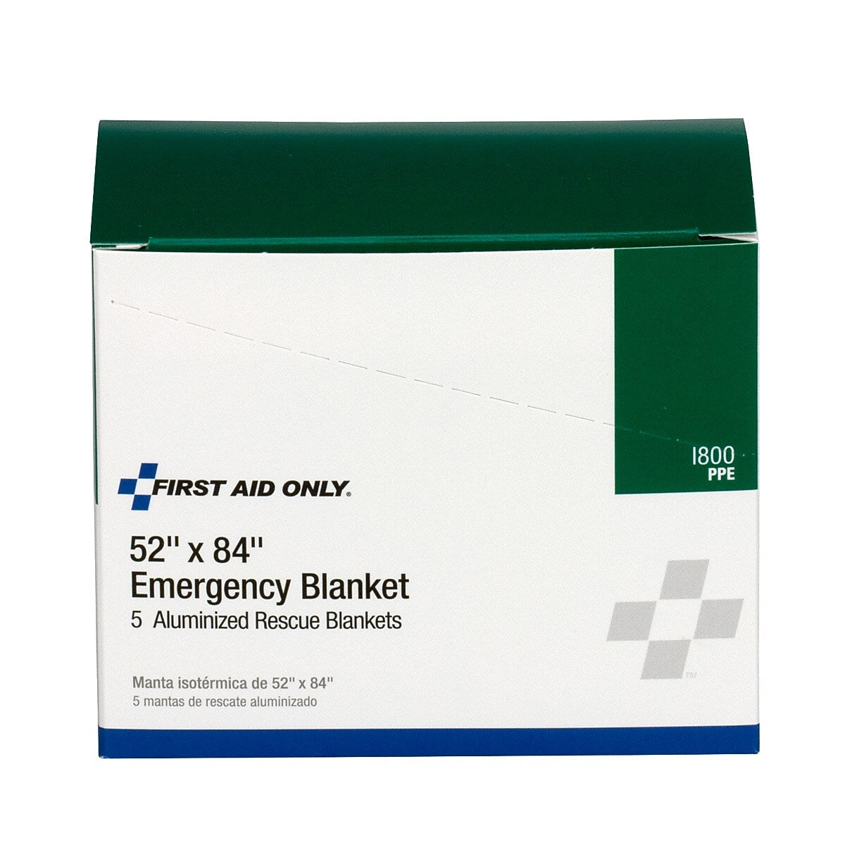 First Aid Only Aluminized Emergency Blanket, 5/Box (I800)