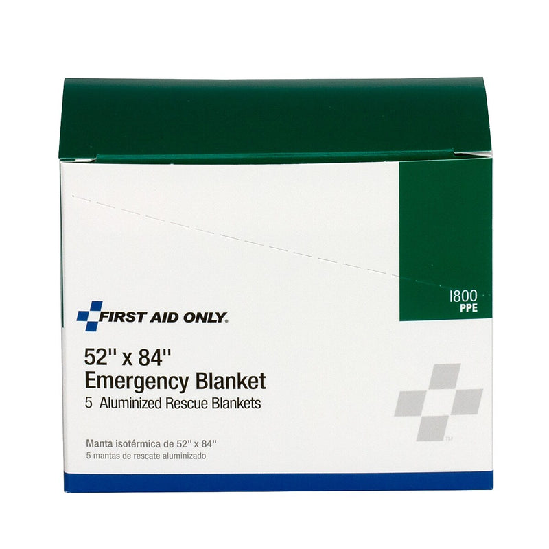 First Aid Only Aluminized Emergency Blanket, 5/Box (I800)