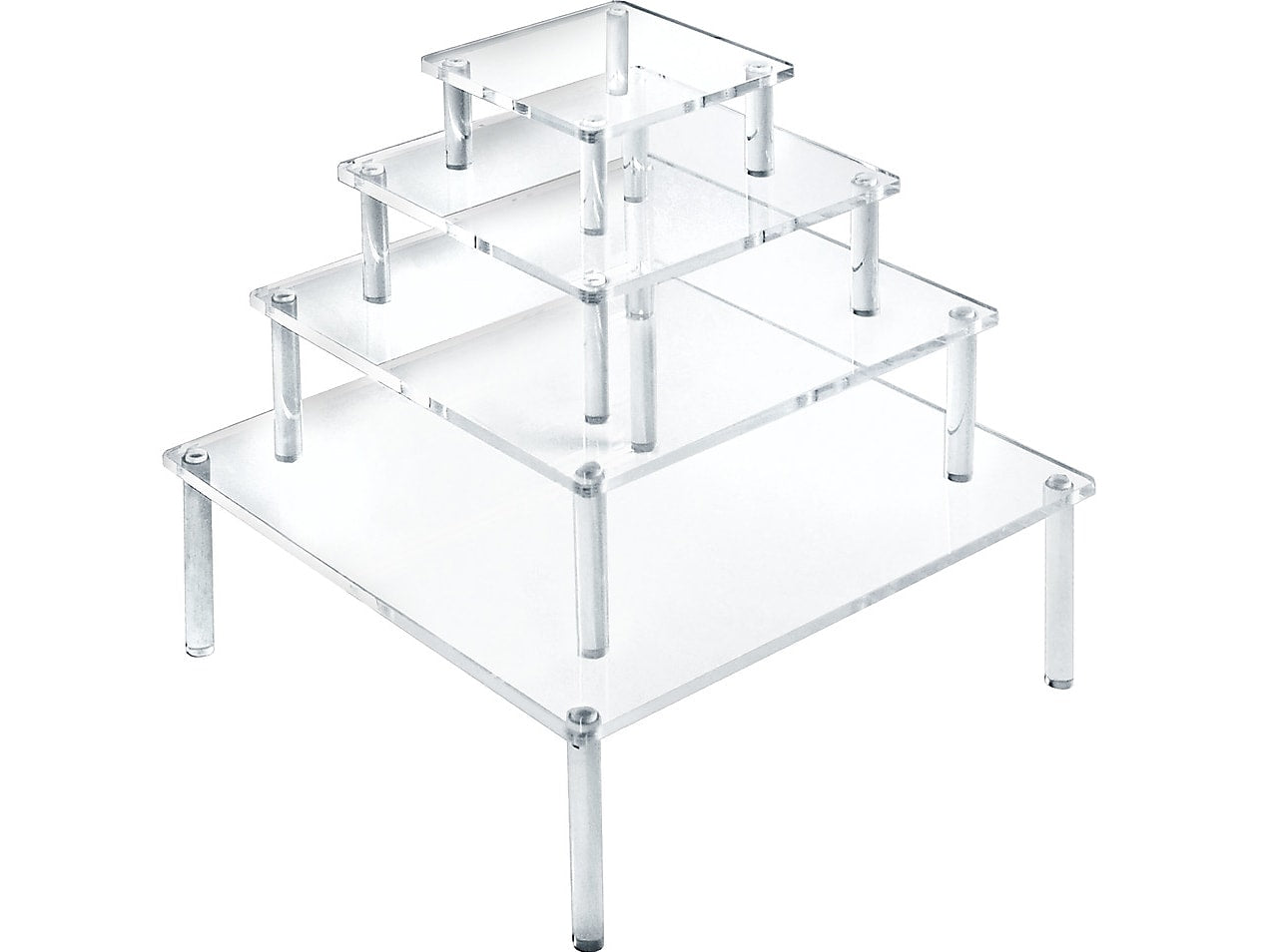 Azar Square Risers, Clear, 4/Pack (515308)
