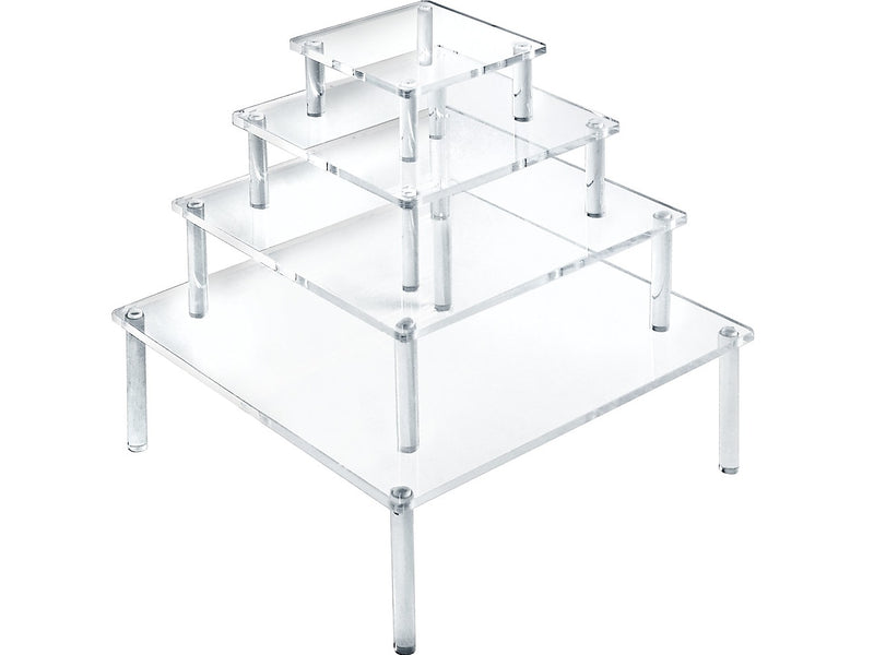 Azar Square Risers, Clear, 4/Pack (515308)