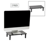 Mind Reader Ventilated Metal Adjustable Monitor Stand, Up to 44 lbs., Black, 2/Pack (4LEGM2PK-BLK)