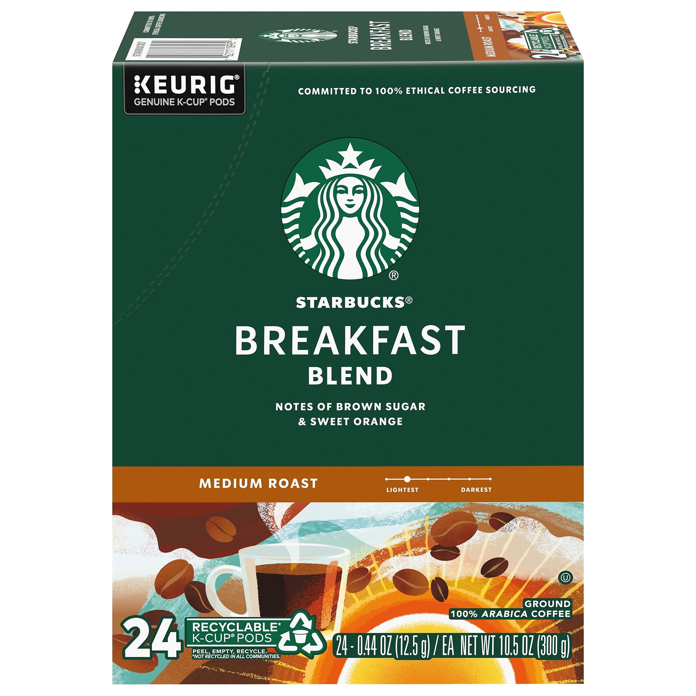 Starbucks Breakfast Blend Coffee Keurig® K-Cup® Pods, Medium Roast, 96/Box (SBK18995CT)