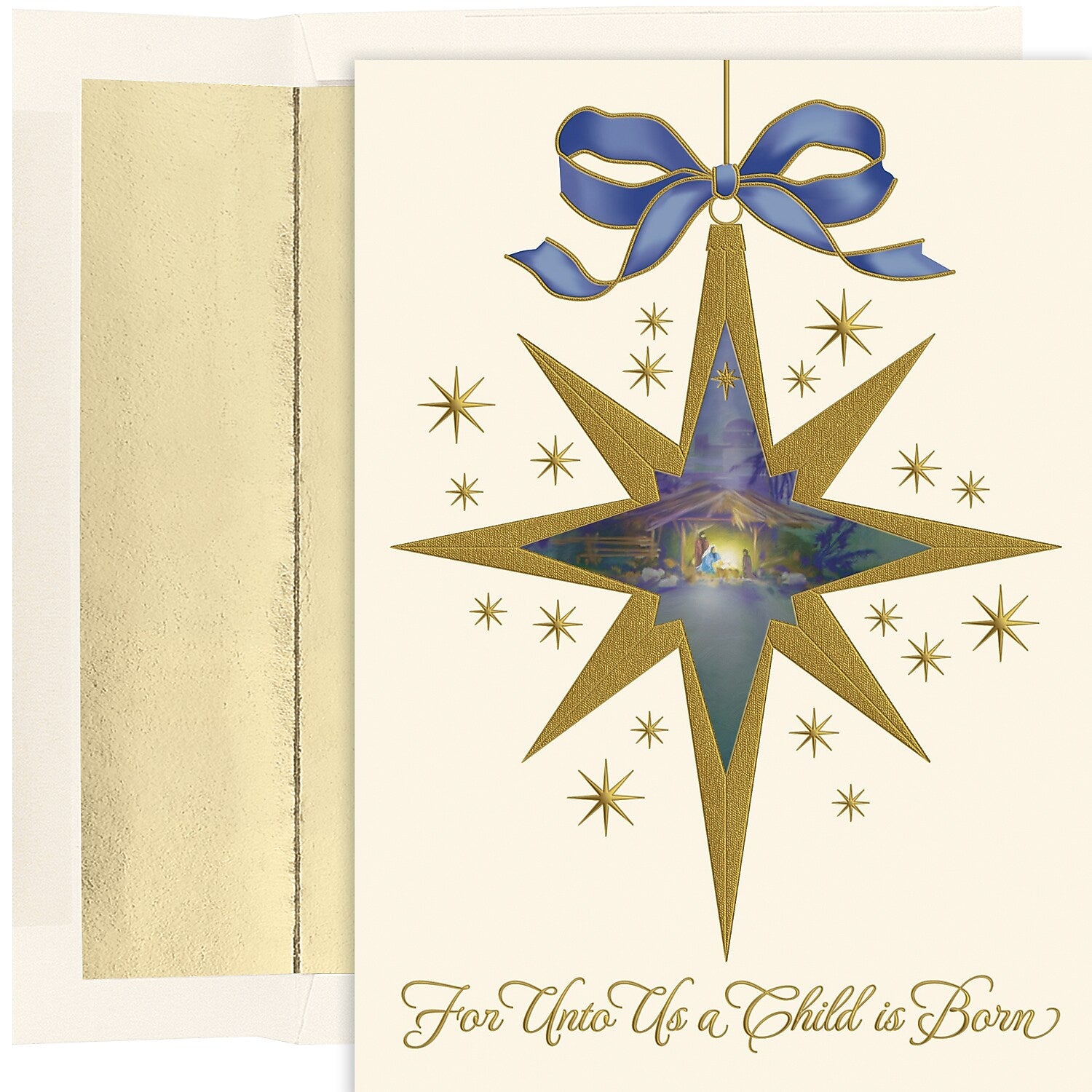 Masterpiece Studios Holiday Collection Nativity Star Christmas Cards with Envelopes, 7.8" x 5.6", 15/Pack (909000)
