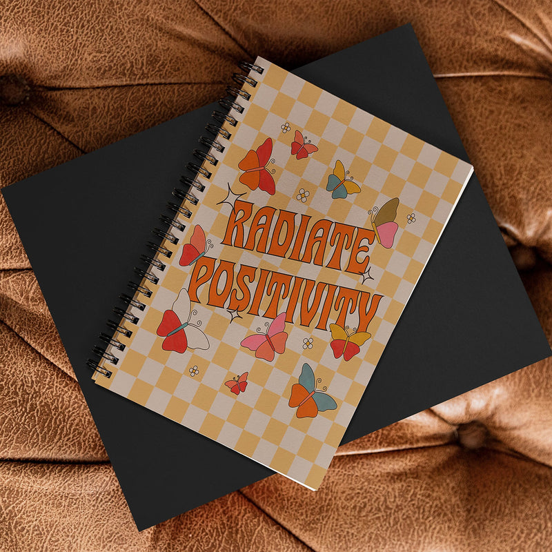 DENY Designs Radiate Positivity Butterflies 1-Subject Professional Notebooks, 5.5" x 8.25", Dotted, 60 Sheets (84082-NOBS01)