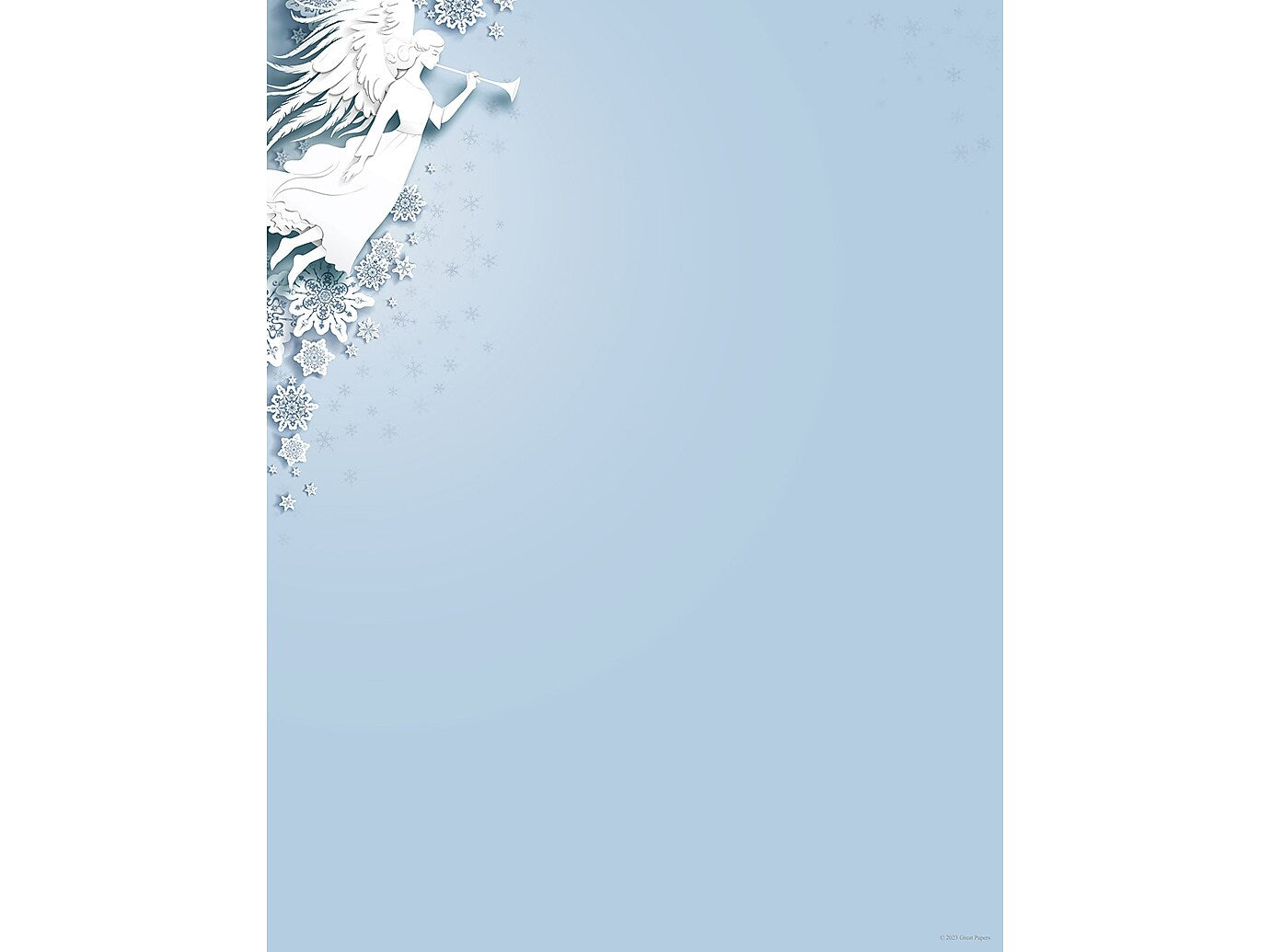 Great Papers Winter Snow Angel Holiday Letterhead, Multicolor, 50/Pack (2023040)