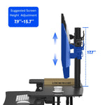 FlexiSpot Adjustable Dual Monitor Arm Mount for Sit-Stand Riser, Up To 30" Monitor, Black (D1D-E)