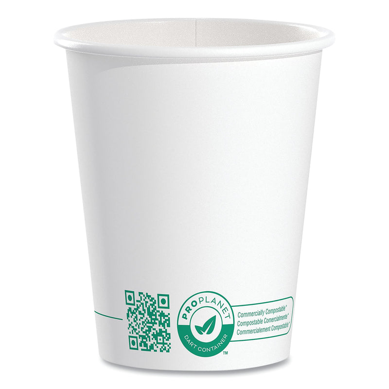 SOLO Compostable Paper Hot Cups, ProPlanet Seal, 10 oz, White/Green, 1,000/Carton