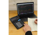 HP BC220 12-Digit Battery/Solar Powered Basic Calculator, Black/Gray (91075R)