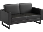 Safco Mirella 54" Vinyl Lounge Settee, Black (1731MRL2BLKBL)