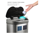 Nine Stars Stainless Steel Dual-Compartment Motion Sensor Trash Can, 18.5-Gallon, Silver (DZT-70-R3)