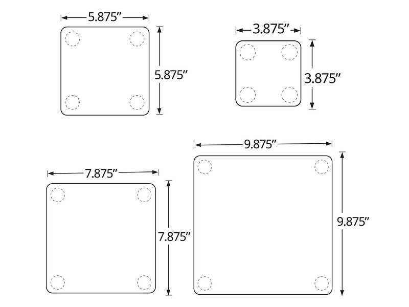 Azar Square Risers, Clear, 4/Pack (515308)