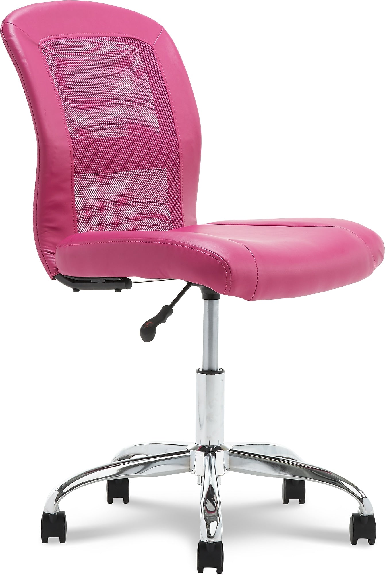 Serta Essentials Armless Ergonomic Bonded Leather/Mesh Swivel Task Chair, Pink (48740E)