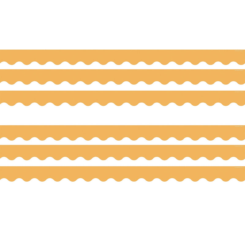 Teacher Created Resources Border Trim, 2.19" x 2.92', Golden Sun Scalloped, 12/Pack, 6 Packs/Bundle (TCR9243-6)