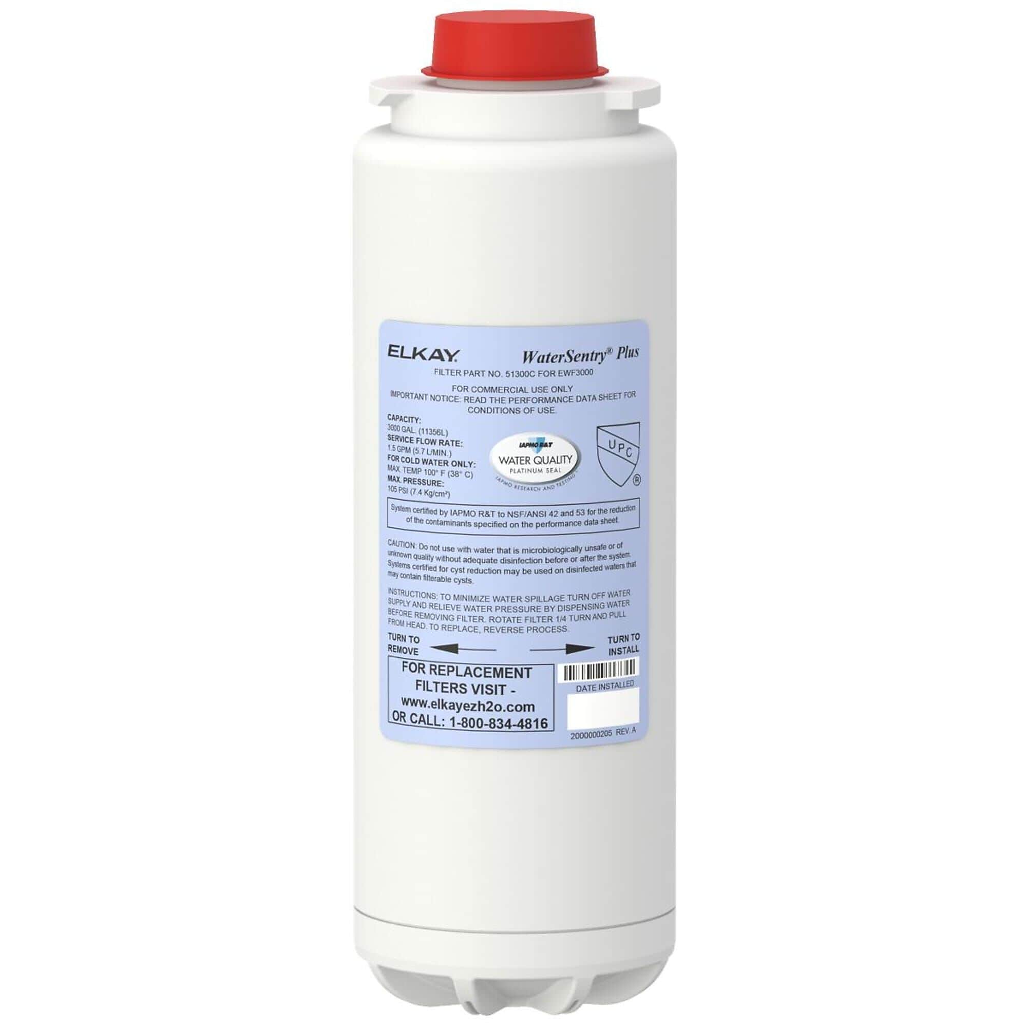 Elkay Replacement Filter Cartridge for WaterSentry Plus Filtration System (51300C_12PK)