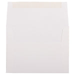 JAM Paper A2 Booklet Envelope 4 3/8" x 5 3/4", Bright White Linen, 100/Pack (66670d)