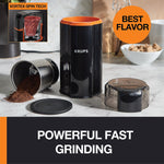 Krups Silent Vortex Blade Coffee Grinder, Black (GX332850)