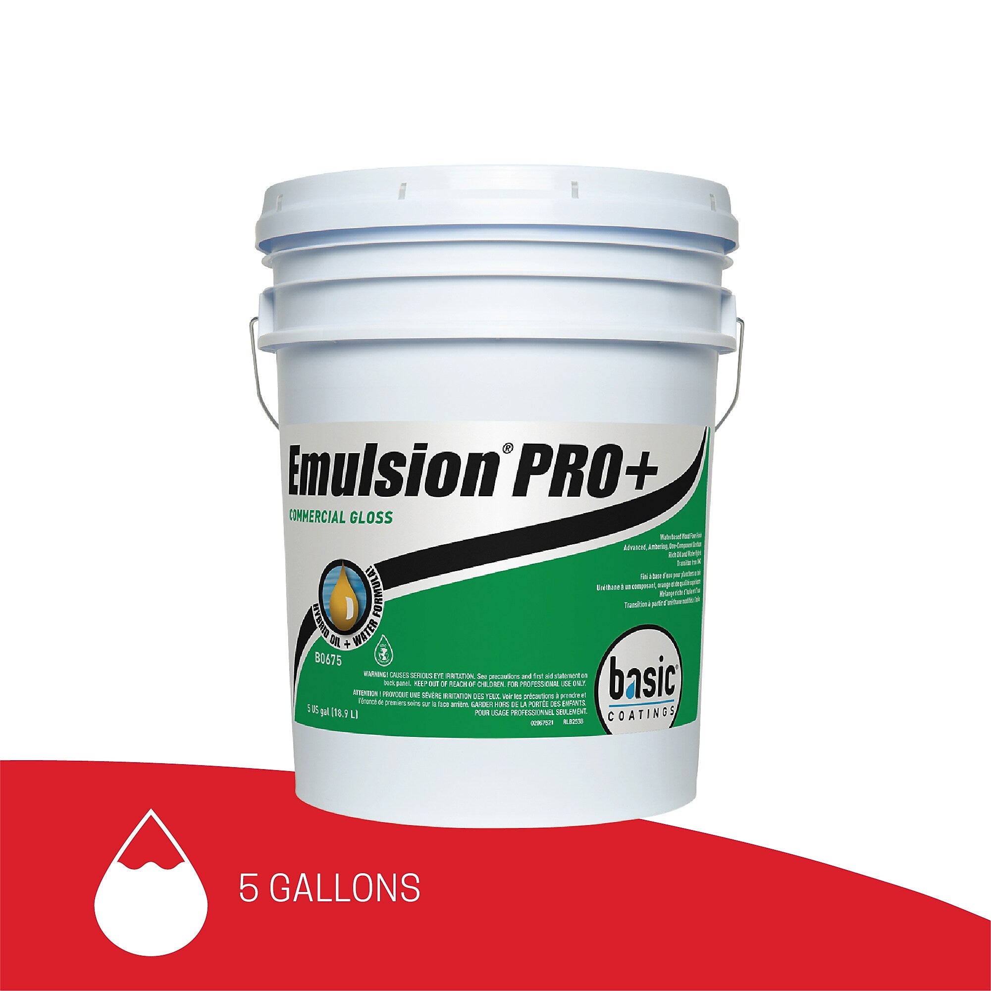 Betco Emulsion PRO+ Commercial Gloss Wood Floor Finish and Sealer, Light Amber, 5 Gal Pail (BETB06750512)