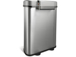 Nine Stars Stainless Steel Dual-Compartment Motion Sensor Trash Can, 18.5-Gallon, Silver (DZT-70-R3)