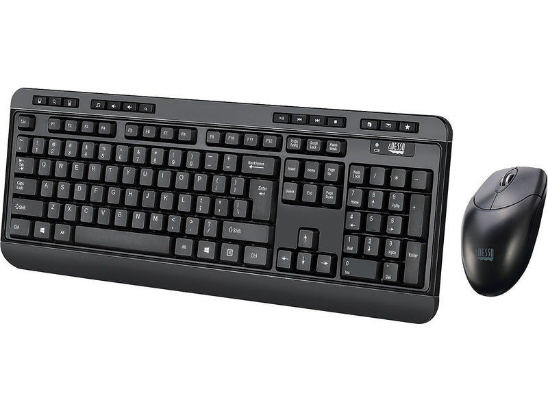 Adesso WKB-1320CB Wireless Keyboard and Optical Mouse Combo, Black