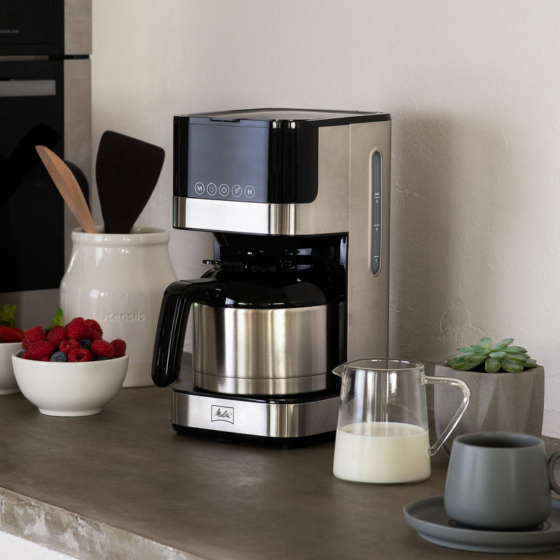 Melitta Aroma Tocco 8-Cups Automatic Drip Coffee Maker, Black/Stainless Steel (MCM010PULBK1)