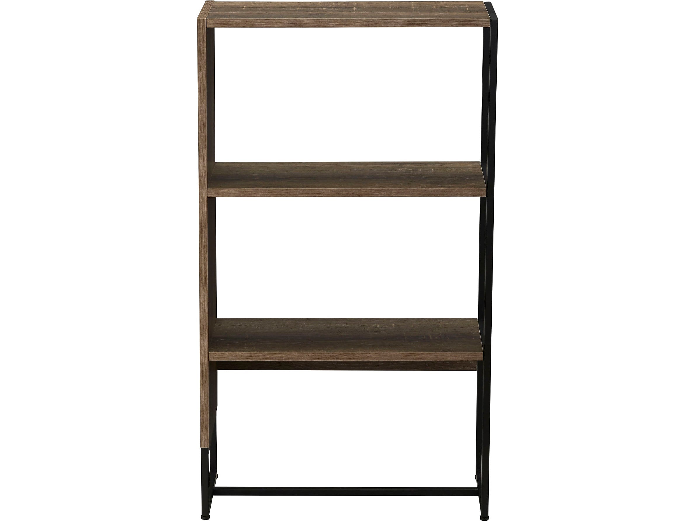 Household Essentials Wrap 41.5" 3-Shelf Bookcase, Brown/Black Laminate/Steel (8260-1)