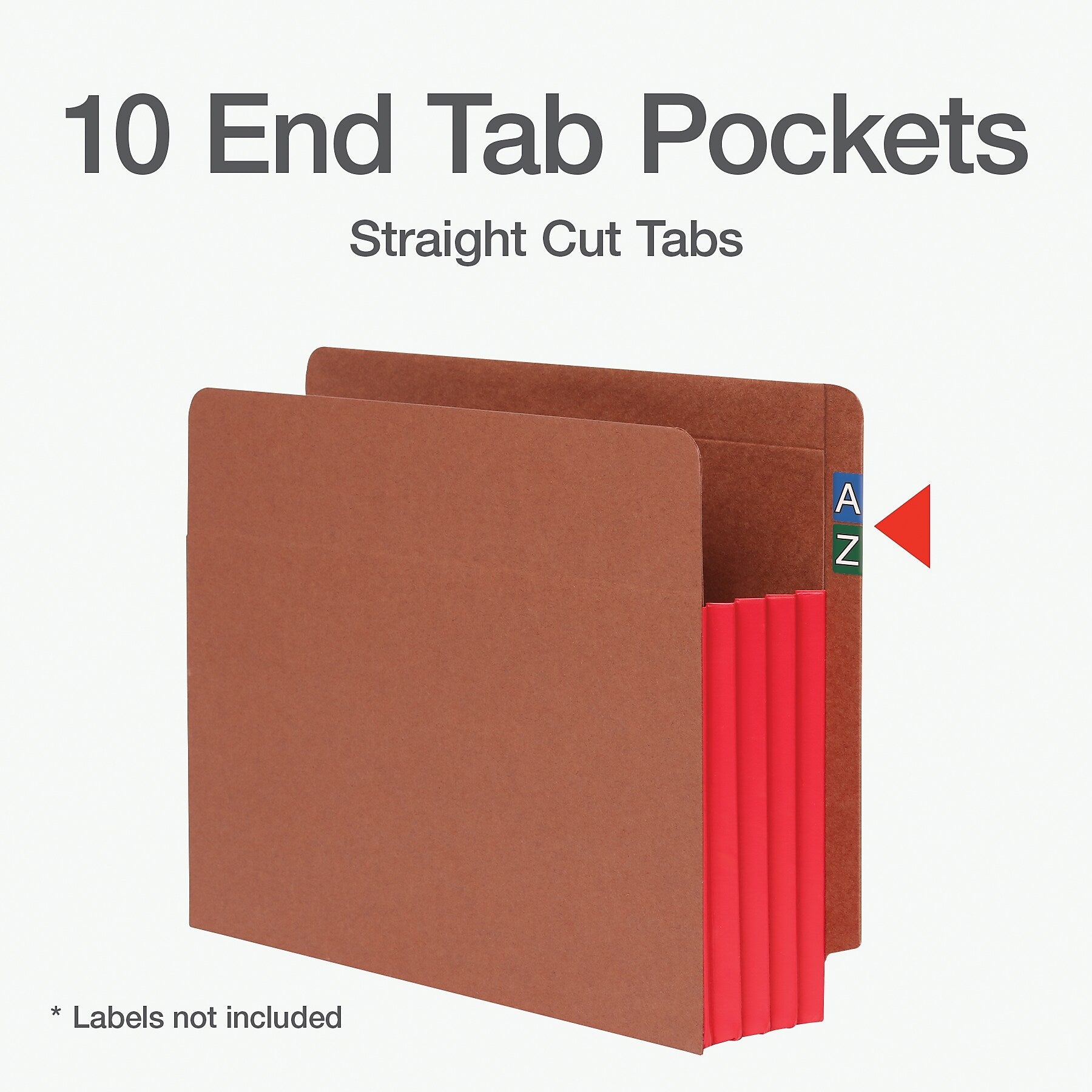 Pendaflex File Pocket, 3 1/2" Expansion, Letter Size, Brown/Red, 10/Box (1007024)
