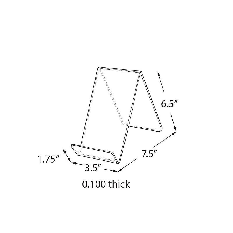 Azar Displays 3.5"W x 7.5"D x 6.5"H Easel Display. Front Lip: 1.75"H, 10-Pack (515425)