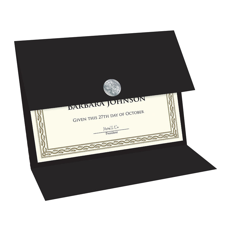 Royal Consumer Tri-Fold Certificate Holders, Black, 5/Pack (GEO47838)