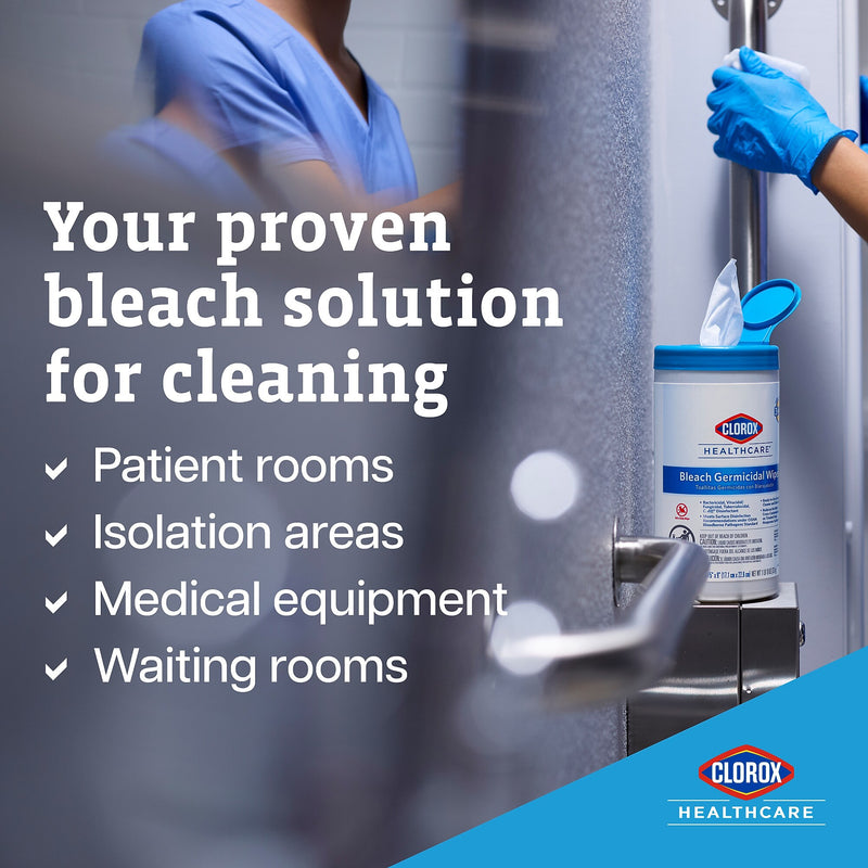 Clorox Healthcare Bleach Germicidal Wipes Refill, 110 Wipes/Container, 2/Pack (30359)