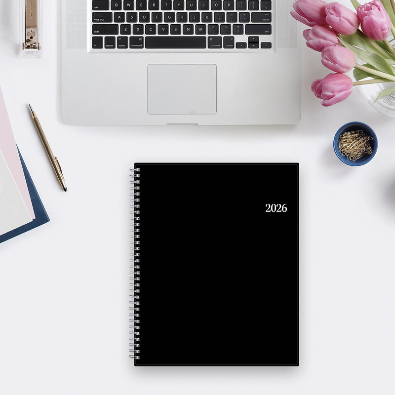 2026 Blue Sky Enterprise 8.5" x 11"  Weekly & Monthly Appointment Book, Plastic Cover, Black (111289-26)