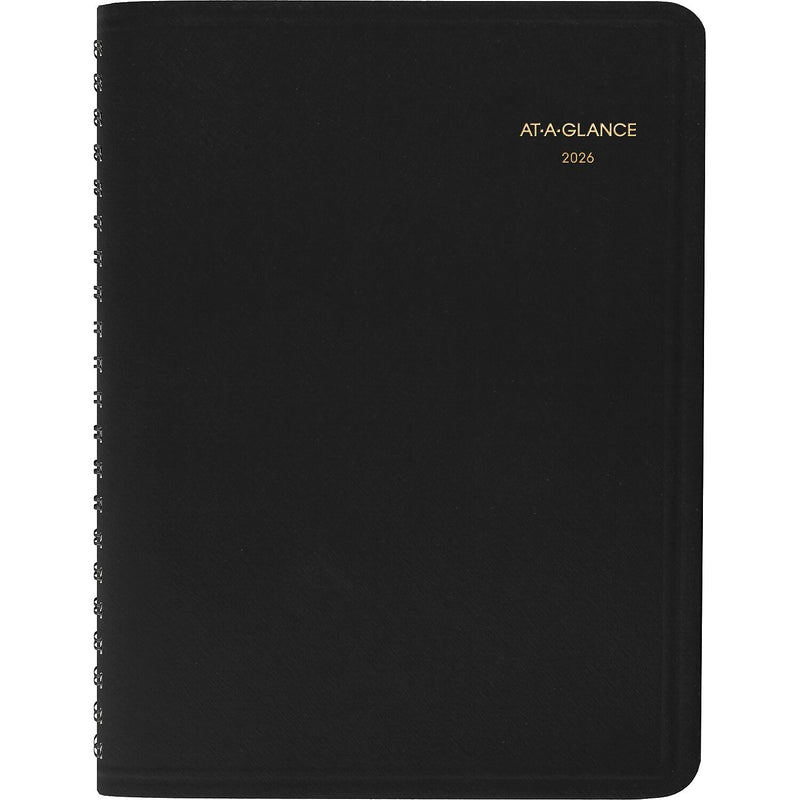2026 AT-A-GLANCE 8" x 11" Calendar Year/Daily Appointment Book, Faux Leather Cover, Black (70-822-05-26)